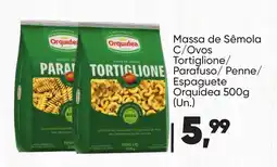 Imec Supermercados Massa de Sêmola C/Ovos Tortiglione/ Parafuso/ Penne/ Espaguete Orquídea oferta