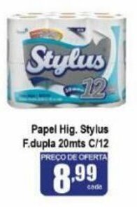 Higa's Supermercado Papel Hig. Stylus Folha Dupla 20mts c/12 oferta