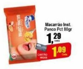 Higa's Supermercado Macarrao Inst. Panco pct 80g oferta