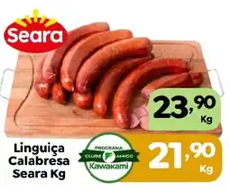 Supermercados Kawakami Linguiça Calabresa Seara oferta