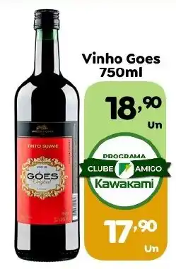 Supermercados Kawakami Vinho Goes tinto suave oferta