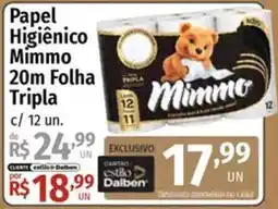 Supermercado Dalben Papel Higiênico Mimmo 20m Folha Tripla oferta
