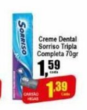 Higa's Supermercado Creme dental Sorriso Tripla Completa 70g oferta