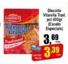 Higa's Supermercado Biscoito Vitarella Trad. Pct 400g oferta