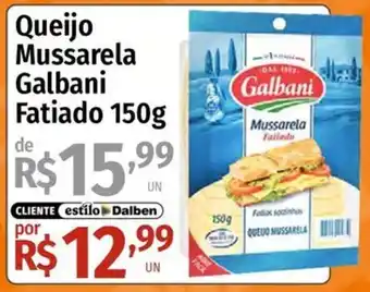 Supermercado Dalben Queijo mussarela galbani fatiado oferta