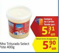 Tenda Atacado Alho triturado select 400g oferta