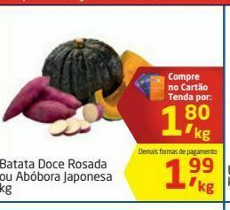 Tenda Atacado Batata doce rosada ou abóbora japonesa kg oferta