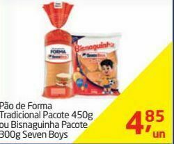 Tenda Atacado Pão de forma 450g ou bisnaguinha 300g seven boys oferta