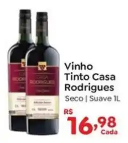 Novo Atacarejo Vinho Tinto Casa Rodrigues Seco Suave oferta