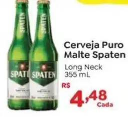 Novo Atacarejo Cerveja Puro Malte Spaten Long Neck oferta