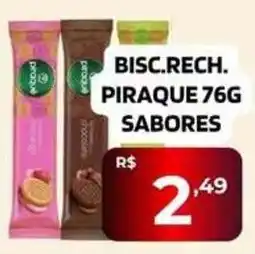 Safra Supermercados Bisc.rech. piraque 76g sabores oferta