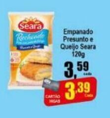 Higa's Supermercado Empanado Presunto e Queijo Seara 120g oferta