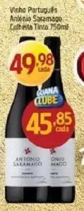 Supermercados Guanabara Vinho Português António Saramago Cotehe Tinto oferta