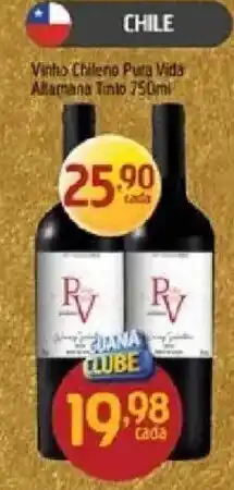 Supermercados Guanabara Vinho Chileno Pura Vida oferta