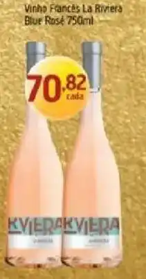 Supermercados Guanabara vinho francês la riviera blue rosé oferta