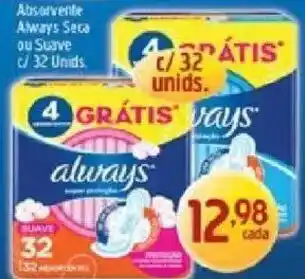 Supermercados Guanabara Always absorvente seca ou suave oferta