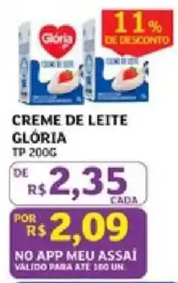 Assaí Atacadista Creme de leite glória oferta