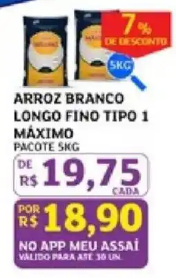 Assaí Atacadista Arroz branco longo fino tipo 1 oferta
