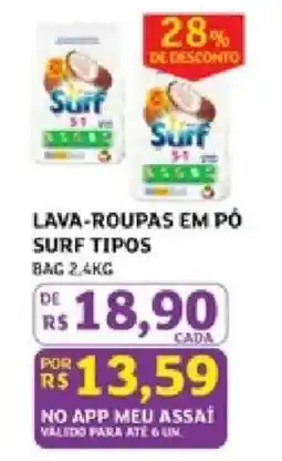 Assaí Atacadista Lava-roupas em pó surf tipos oferta