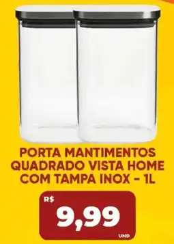 Tatico Porta mantimentos quadrado vista home com tampa inox oferta