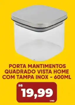 Tatico Porta mantimentos quadrado vista home com tampa inox oferta