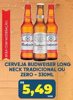 Tatico Cerveja budweiser long neck tradicional ou zero oferta