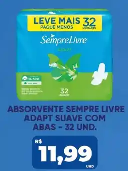 Tatico Absorvente sempre livre adapt suave com abas oferta