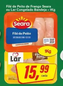 Rede Supermarket Filé de Peito de Frango Seara ou Lar Congelado Bandeja oferta