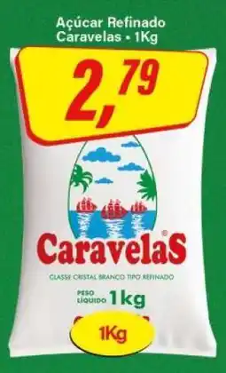 Rede Supermarket Açúcar Refinado Caravelas 1kg oferta