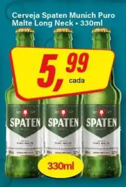 Rede Supermarket Cerveja Spaten Munich Puro Malte Long Neck oferta