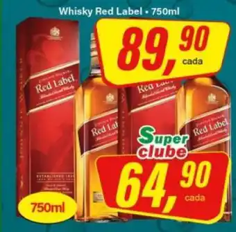 Rede Supermarket Whisky Red Label - 750ml oferta