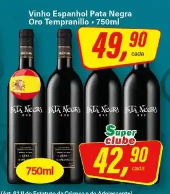 Rede Supermarket Vinho Espanhol Pata Negra Oro Tempranillo oferta