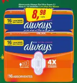 Rede Supermarket Absorvente Always Dia Ultra Suave C/ Abas oferta