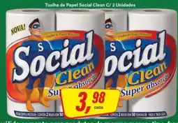 Rede Supermarket Toalha de Papel Social Clean C/ 2 Unidades oferta