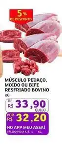Assaí Atacadista De - músculo pedaço, moído ou bife resfriado bovino oferta