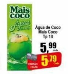 Higa's Supermercado Agua de Coco Mais Coco Tp 1L oferta