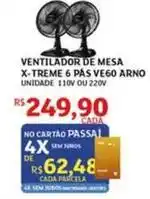 Assaí Atacadista De - ventilador de mesa x-treme 6 pas ve60 arno oferta