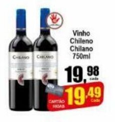 Higa's Supermercado Vinho Chileno Chilano 750ml oferta