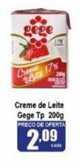 Higa's Supermercado Creme de Leite Gege Tp 200g oferta