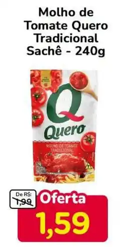 Nagumo molho de tomate quero tradicional sachê oferta