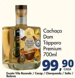 Delta Supermercados Cachaça Dom Tápparo Premium oferta