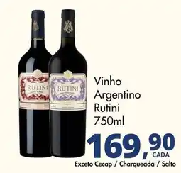 Delta Supermercados Vinho Argentino Rutini oferta