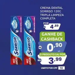Rede Compras crema dental sorriso tripla limpeza completa oferta