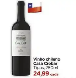Carrefour Vinho chileno casa crebar oferta