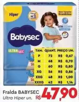 Komprao Atacadista Fralda babysec ultra hiper un. oferta
