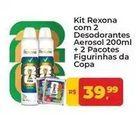 Tonin Superatacado Copa - kit rexona com 2 desodorantes aerosol + 2 pacotes figurinhas da copa oferta