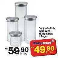 Fort Atacadista Inox - conjunto pote tampa 4 peças oferta
