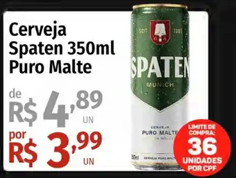 Supermercado Dalben Cerveja Spaten puro malte oferta