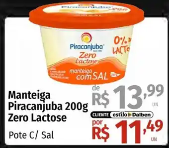 Supermercado Dalben Manteiga piracanjuba zero lactose oferta