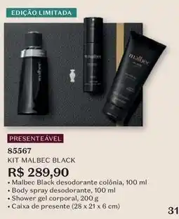 O Boticário Malbec - black desodorante colônia oferta